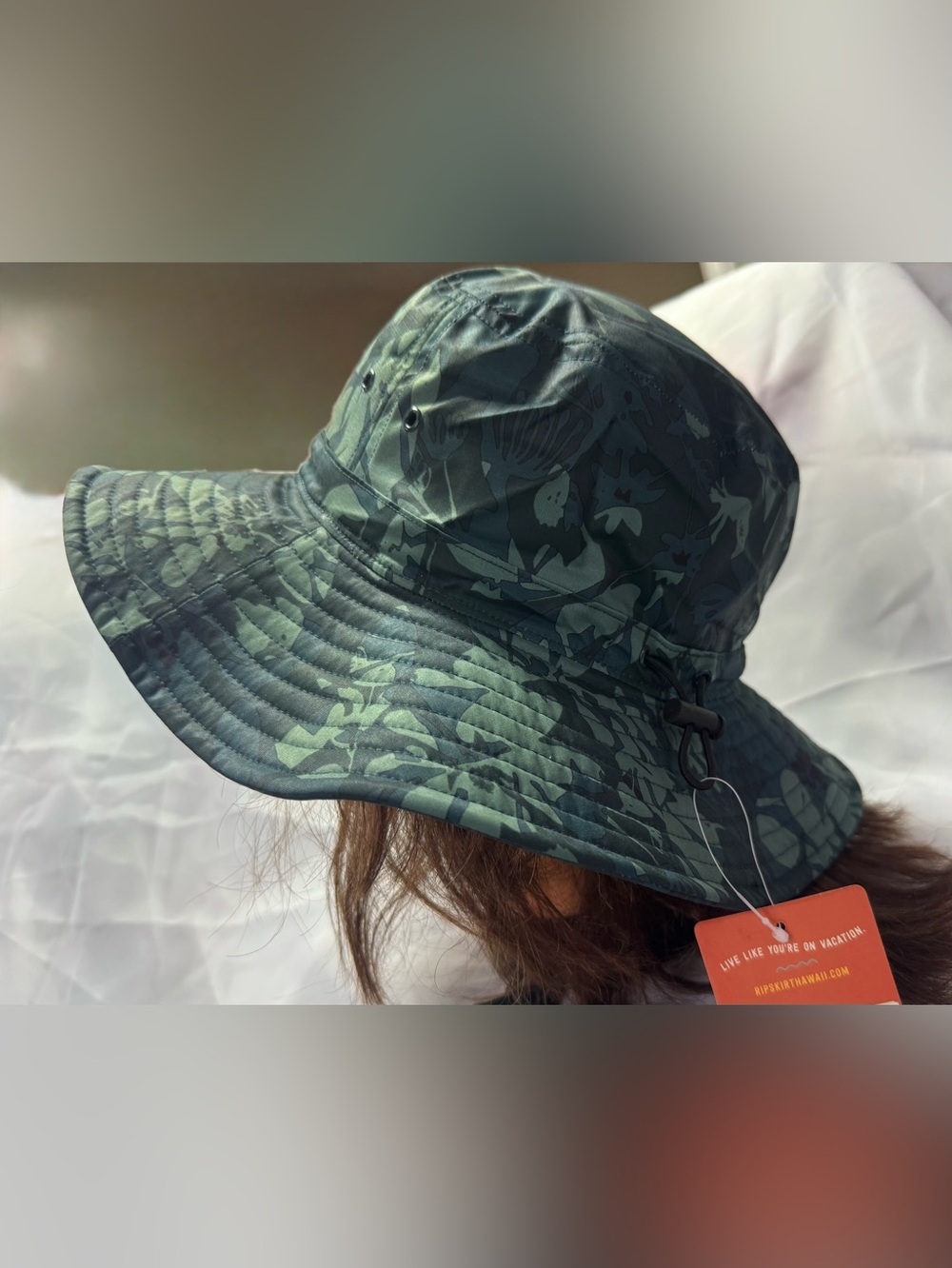 NWT Rip Skirt Wide Brim Sun Hat | One Size | Tropical Green Print